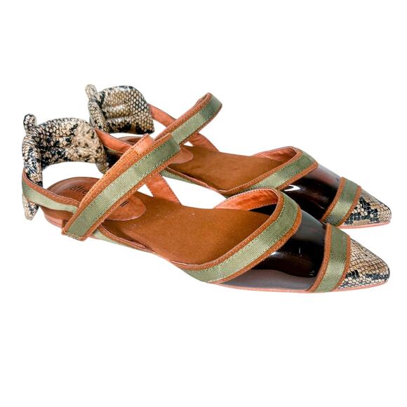 Jeffrey Campbell Enrich Python Pointed Toe Flats Size 6 - Picture 1 of 9